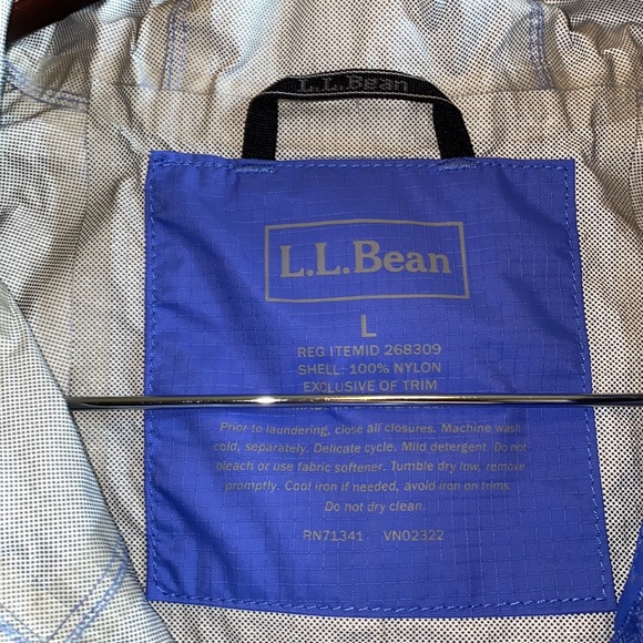 L.L Bean Rain Jacket Large Blue - Picture 7 of 7